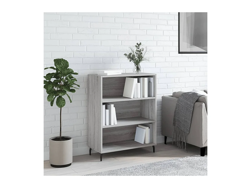 Armoire à étagères sonoma gris 69,5x32,5x90cm bois d'ingénierie