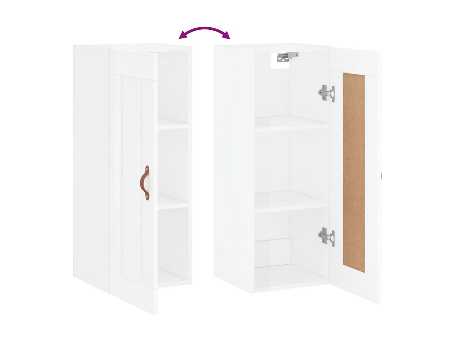 Armoire murale blanc brillant 34,5x34x90 cm bois d'ingénierie