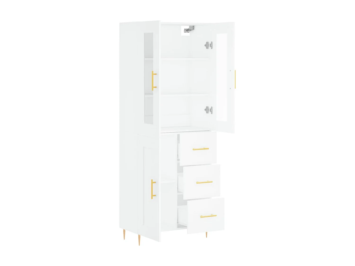 Buffet haut Blanc 69,5x34x180 cm Bois d'ingénierie