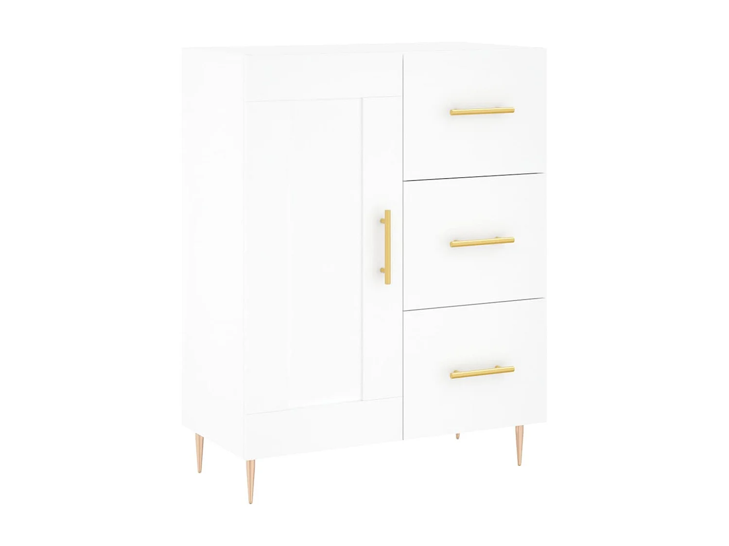 Buffet haut Blanc 69,5x34x180 cm Bois d'ingénierie