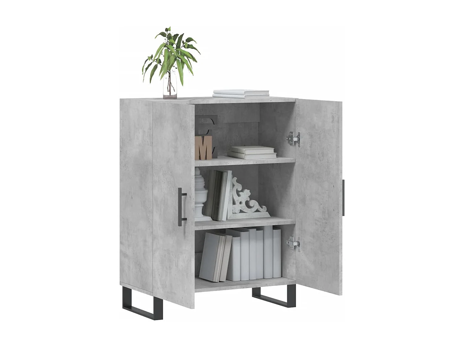 Buffet gris béton 69,5x34x90 cm bois d'ingénierie