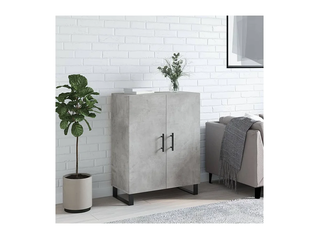 Buffet gris béton 69,5x34x90 cm bois d'ingénierie