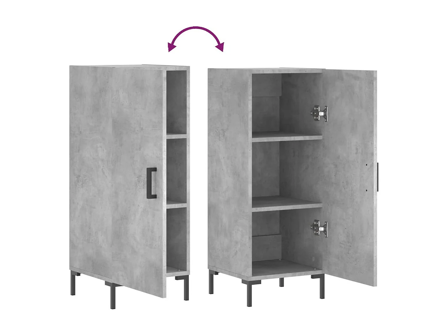 Sideboard Betongrau 34,5x34x90 cm Holzwerkstoff