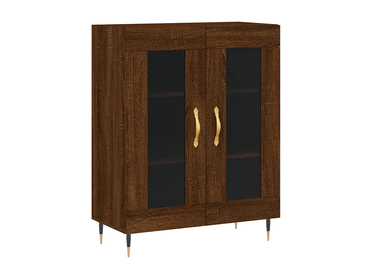 Buffet haut Chêne marron 69,5x34x180 cm Bois d'ingénierie