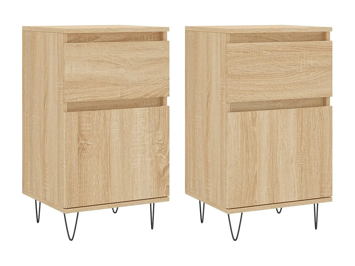 Buffets 2 pcs chêne sonoma 40x35x70 cm bois d'ingénierie