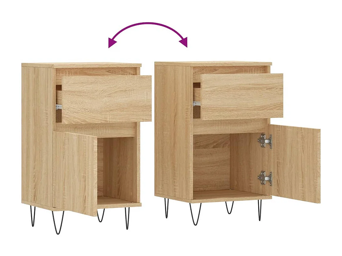 Buffets 2 pcs chêne sonoma 40x35x70 cm bois d'ingénierie
