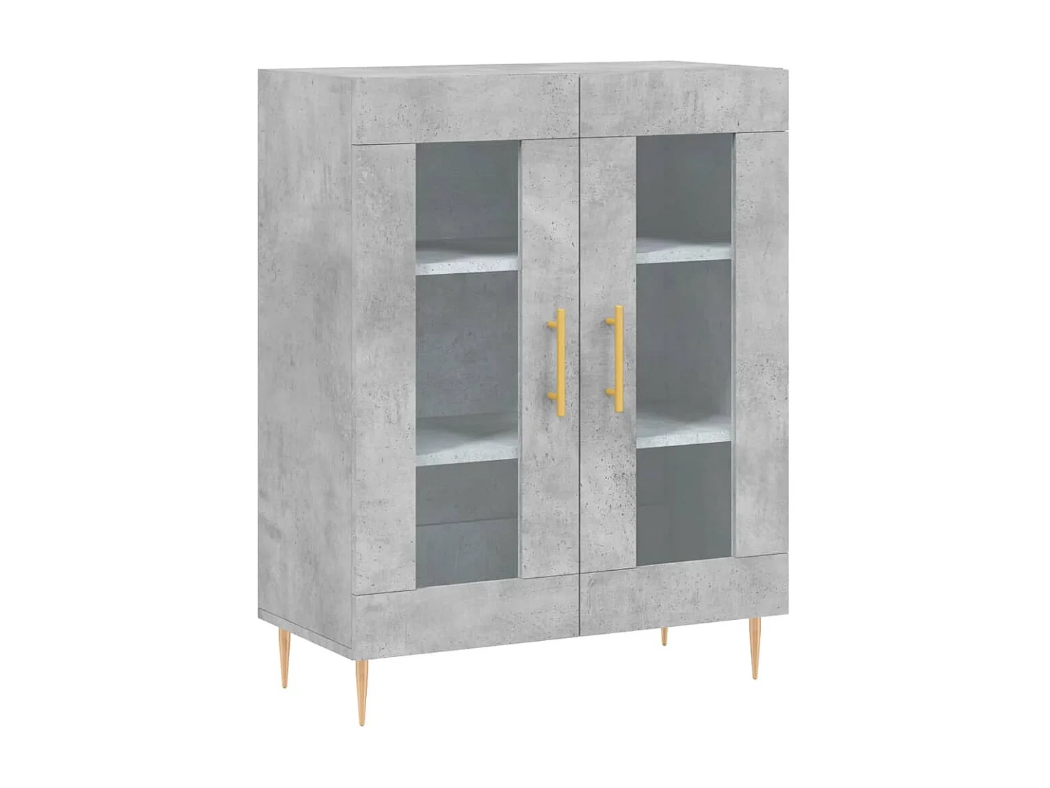 Buffet haut Gris béton 69,5x34x180 cm Bois d'ingénierie