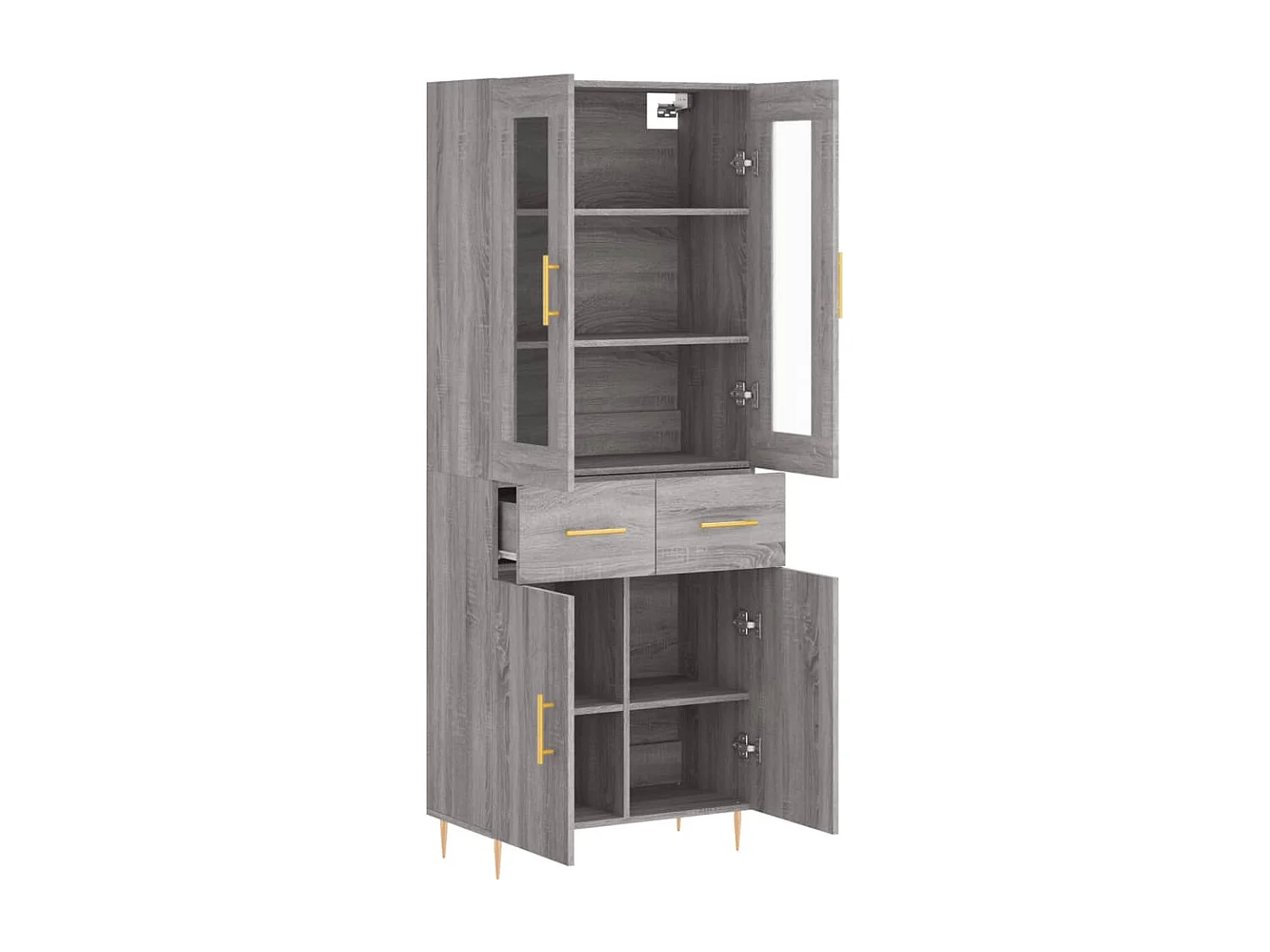 Buffet haut Sonoma gris 69,5x34x180 cm Bois d'ingénierie