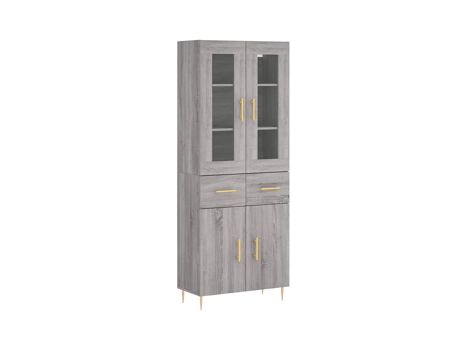 Highboard Grau Sonoma 69,5x34x180 cm Holzwerkstoff