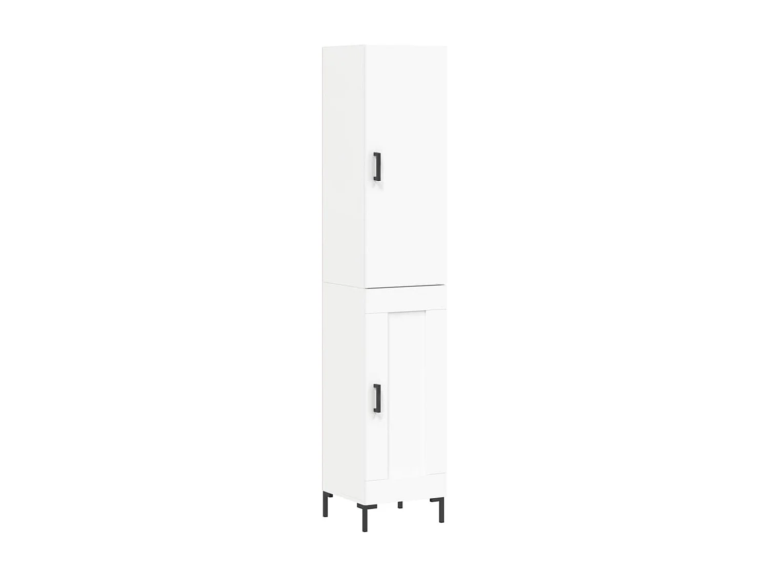 Aparador alto madera contrachapada blanco 34,5x34x180 cm