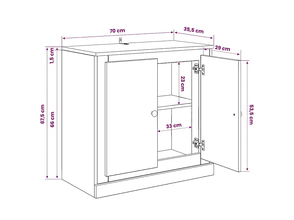 Buffets 3 pcs Blanc Bois d'ingénierie