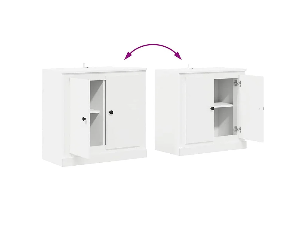 Buffets 3 pcs Blanc Bois d'ingénierie