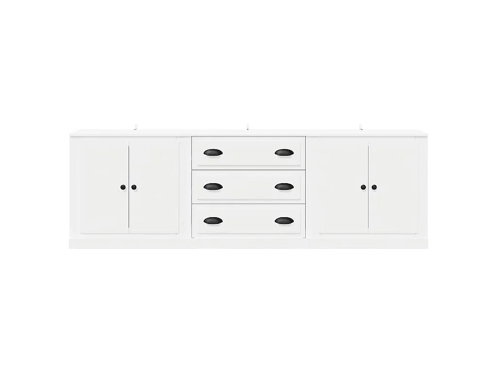Buffets 3 pcs Blanc Bois d'ingénierie