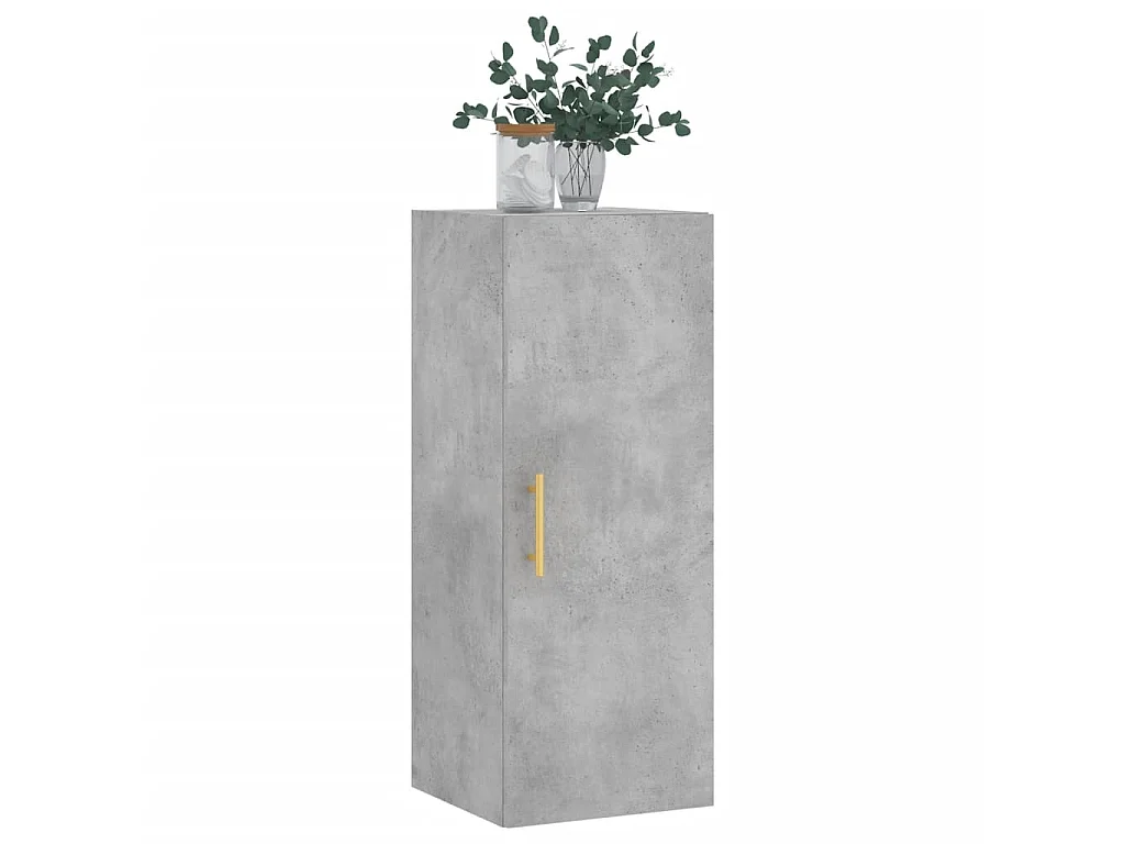 Mobile a Parete Grigio Cemento 34,5x34x90 cm