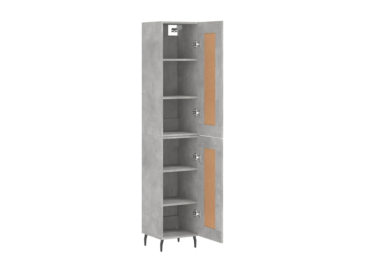 Buffet haut Gris béton 34,5x34x180 cm Bois d'ingénierie