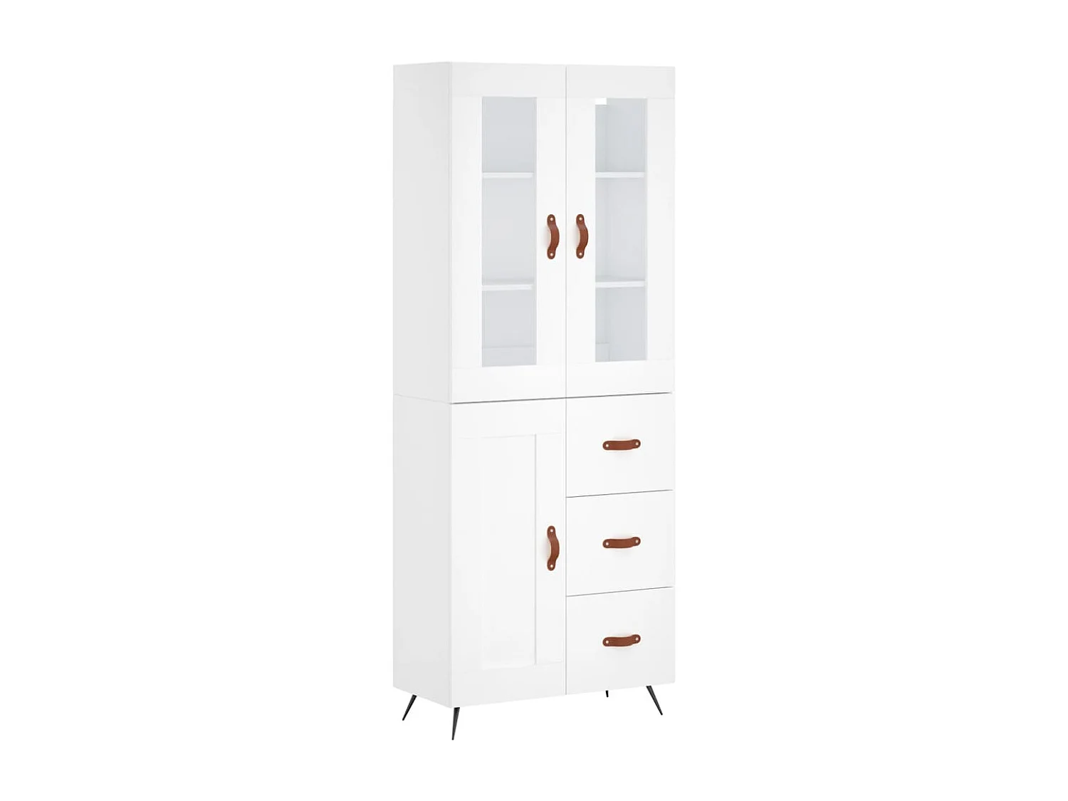 Buffet haut Blanc 69,5x34x180 cm Bois d'ingénierie