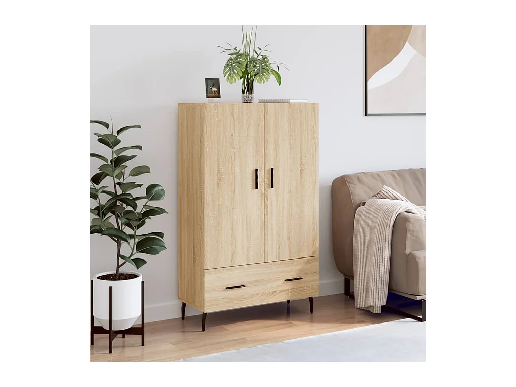 Hoge kast 69,5x31x115 cm bewerkt hout sonoma eikenkleurig