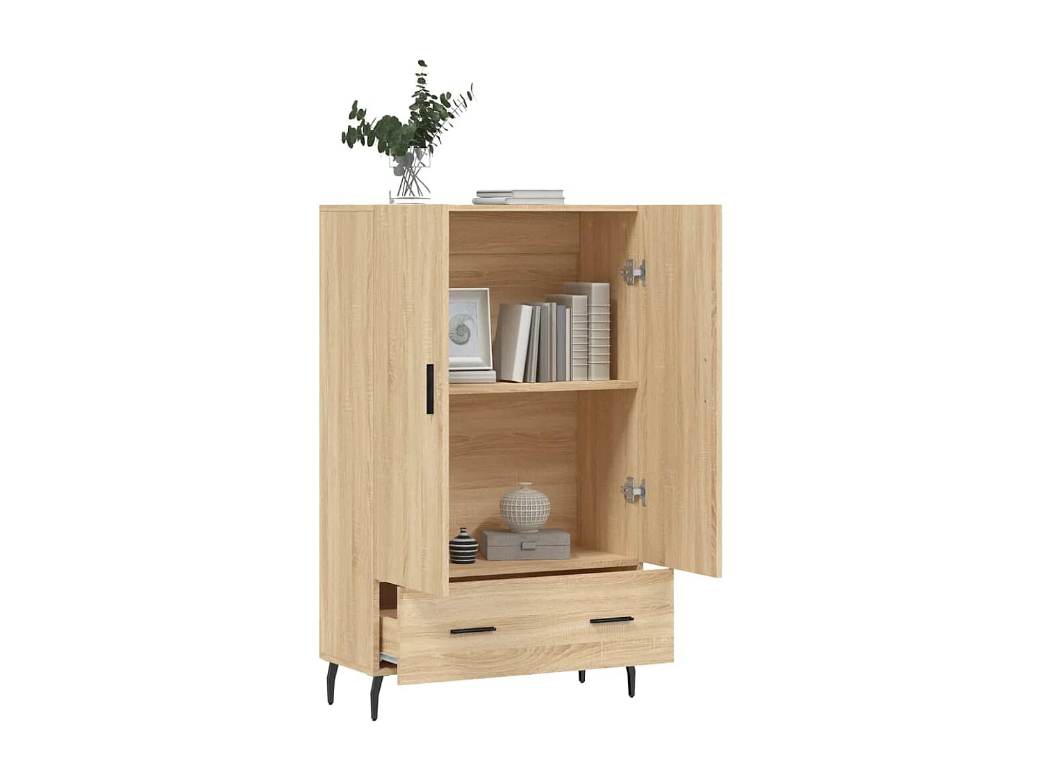 Buffet haut chêne sonoma 69,5x31x115 cm bois d'ingénierie