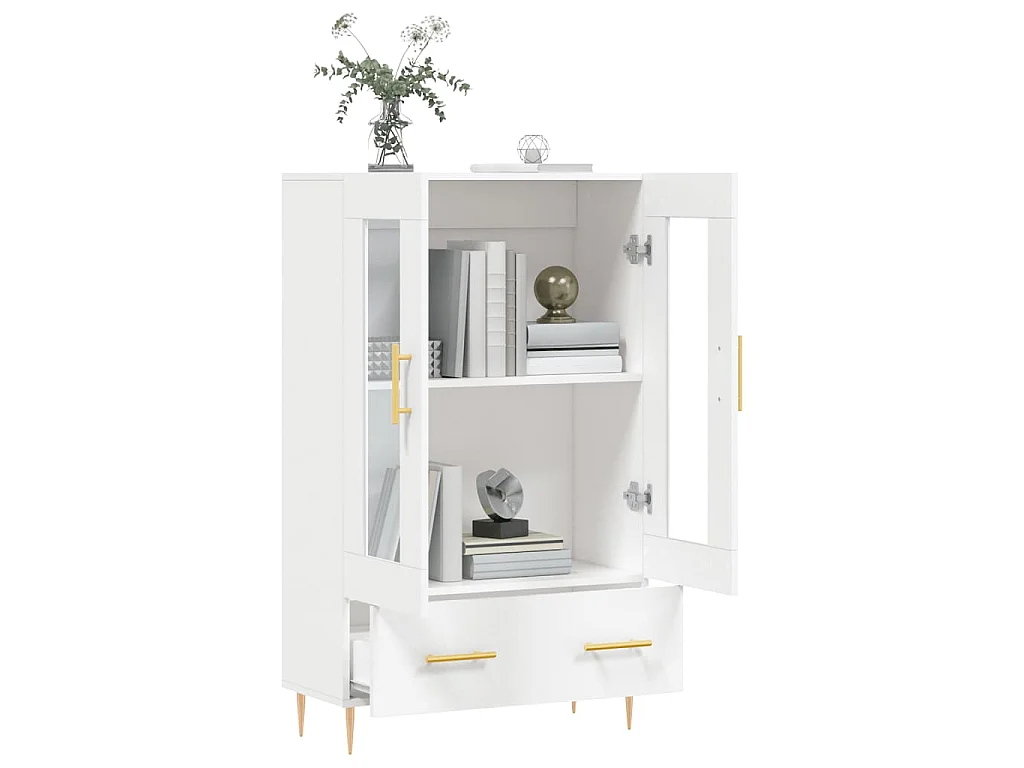 Credenza Bianca 69,5x31x115 cm in Legno Multistrato