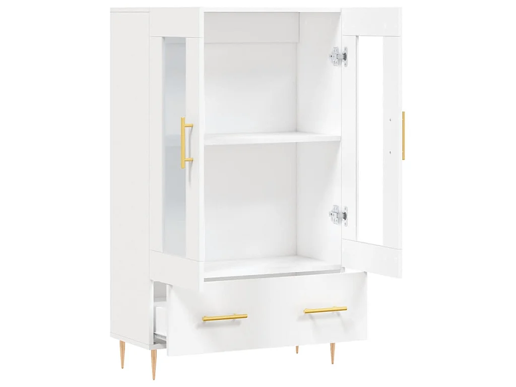 Credenza Bianca 69,5x31x115 cm in Legno Multistrato