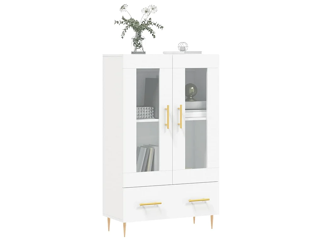 Buffet haut blanc 69,5x31x115 cm bois d'ingénierie