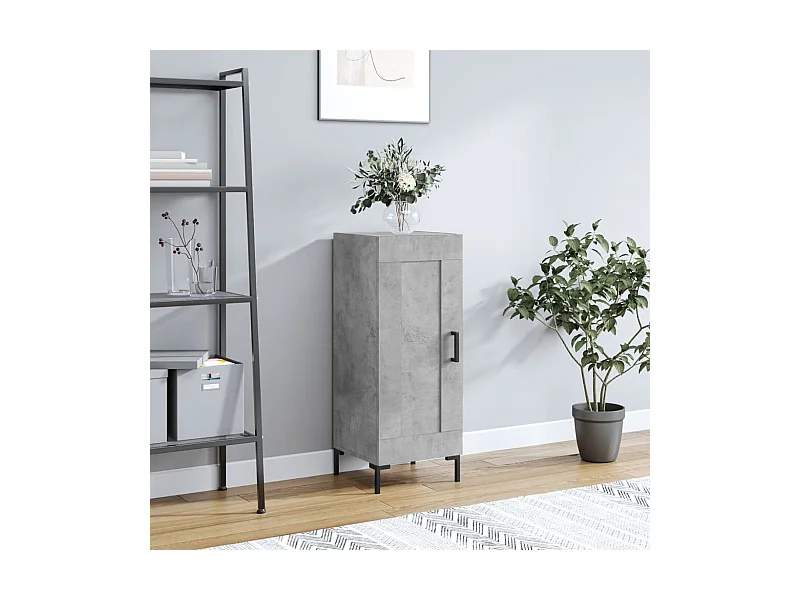 Credenza Grigio Cemento 34,5x34x90 cm in Legno Multistrato
