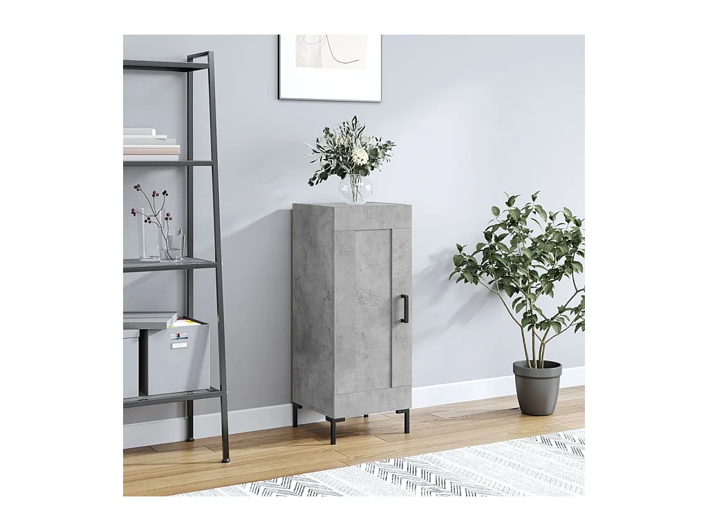 Buffet Gris béton 34,5x34x90 cm Bois d'ingénierie
