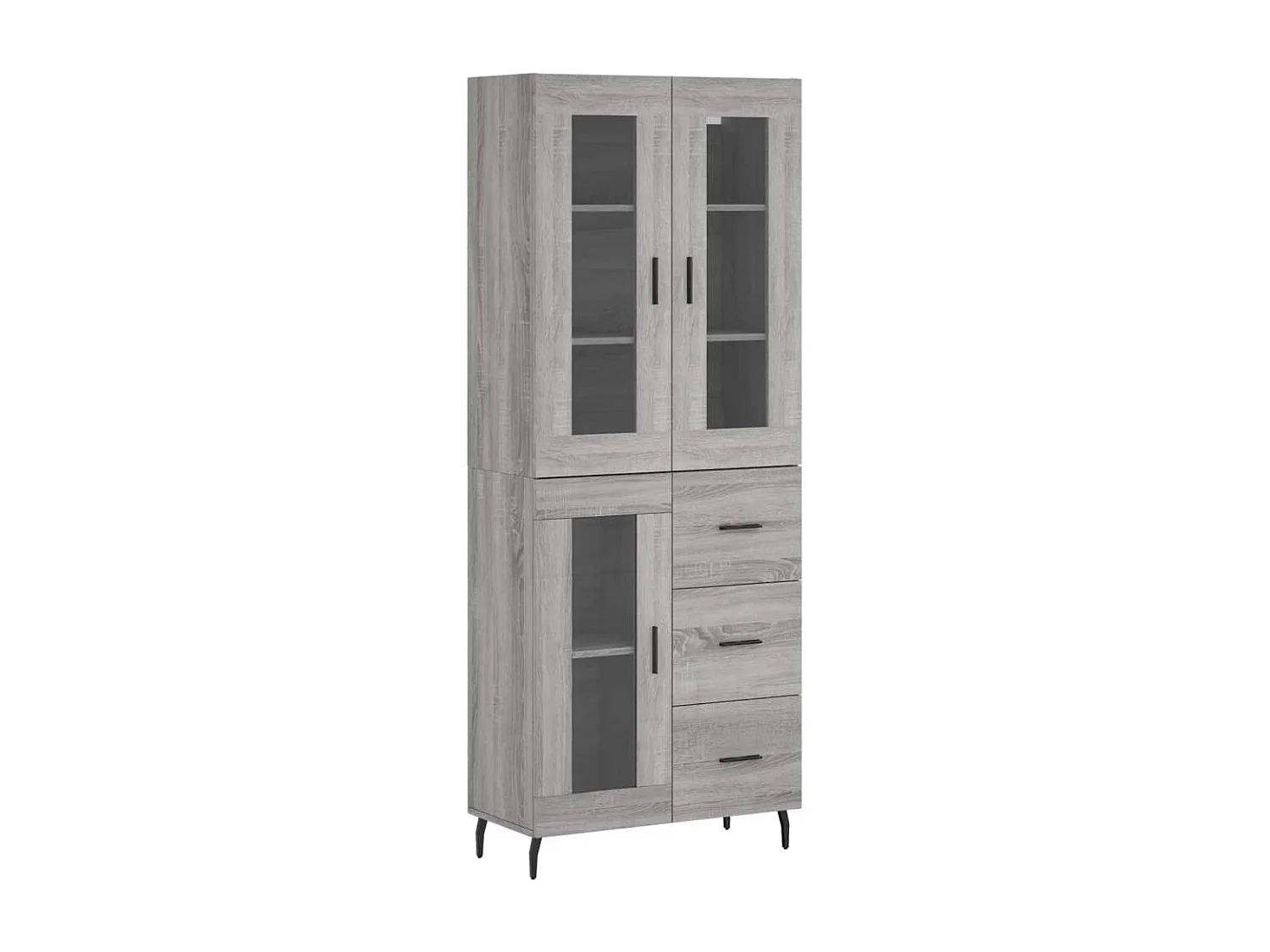 Highboard Grau Sonoma 69,5x34x180 cm Holzwerkstoff