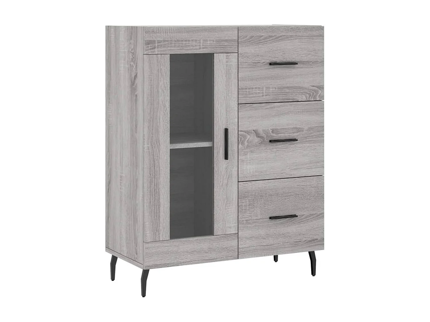 Highboard Grau Sonoma 69,5x34x180 cm Holzwerkstoff
