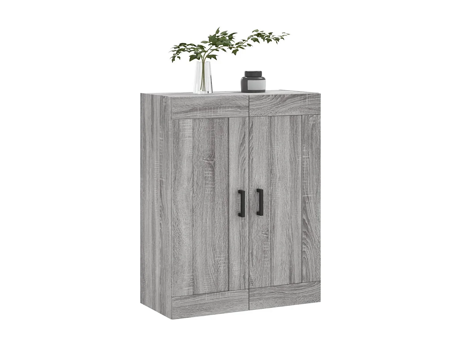 Wandkast 69,5x34x90 cm bewerkt hout grijs sonoma eikenkleurig