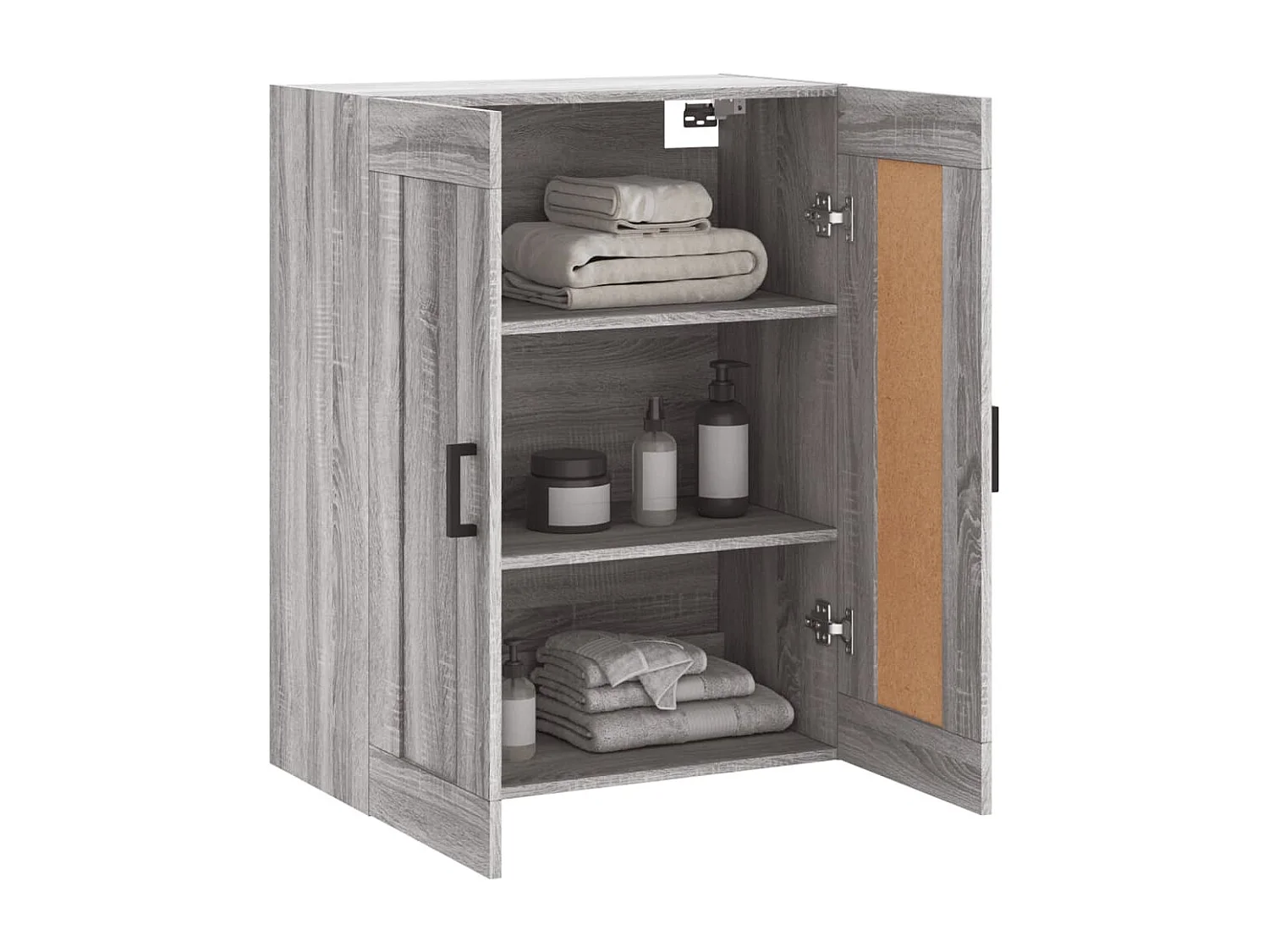 Wandkast 69,5x34x90 cm bewerkt hout grijs sonoma eikenkleurig