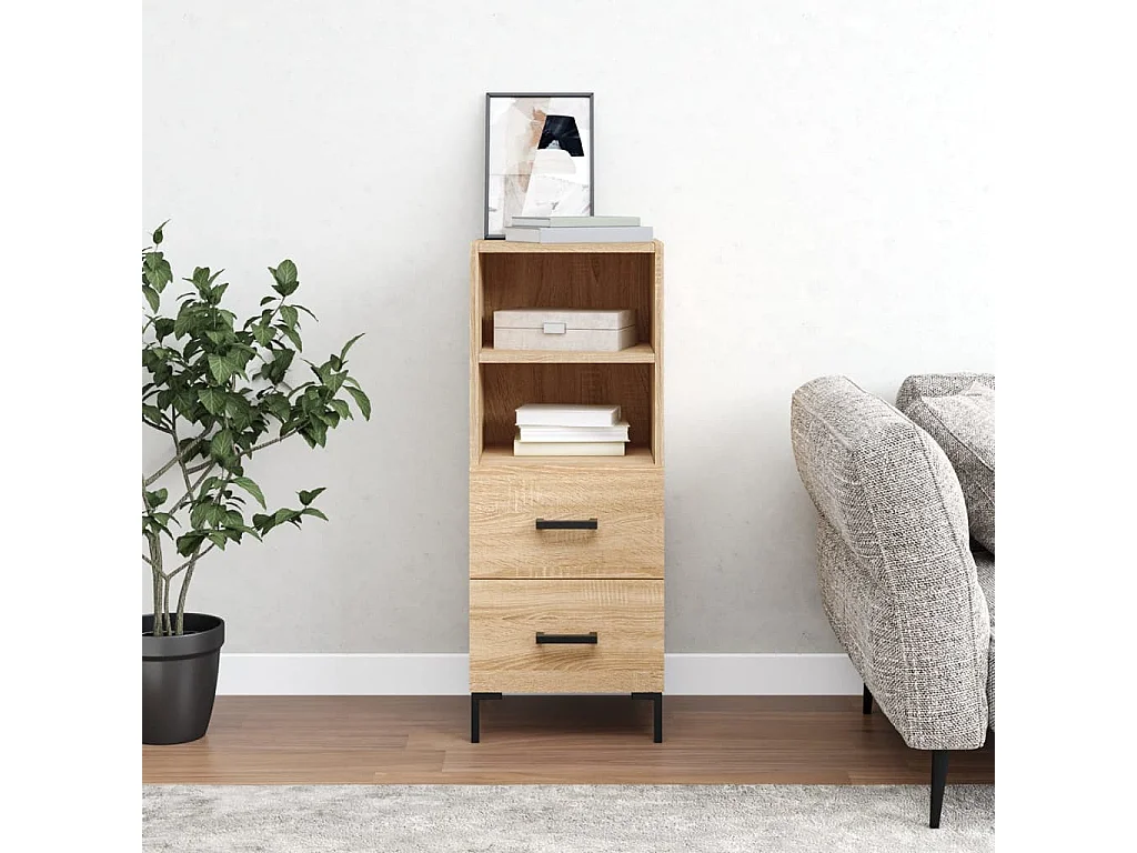 Buffet Chêne sonoma 34,5x34x90 cm Bois d'ingénierie