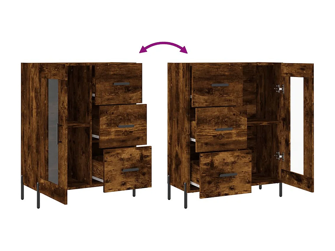 Sideboard Räuchereiche 69,5x34x90 cm Holzwerkstoff