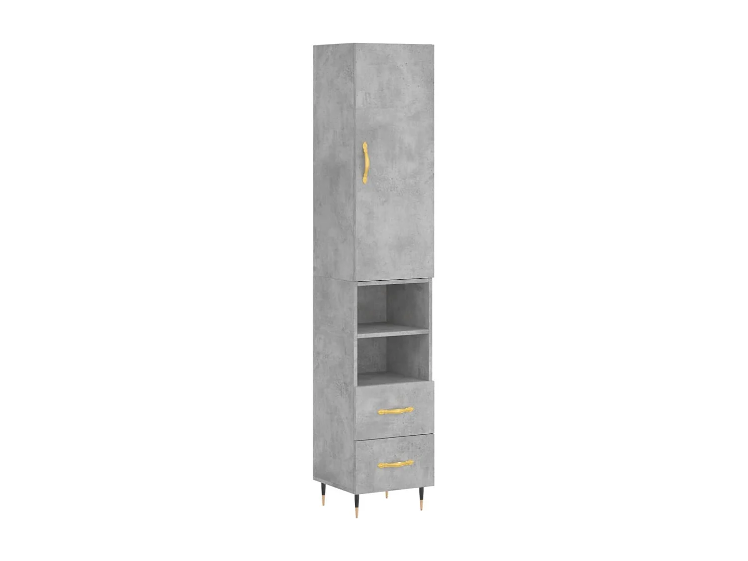 Credenza Grigio Cemento 34,5x34x180 cm in Legno Multistrato