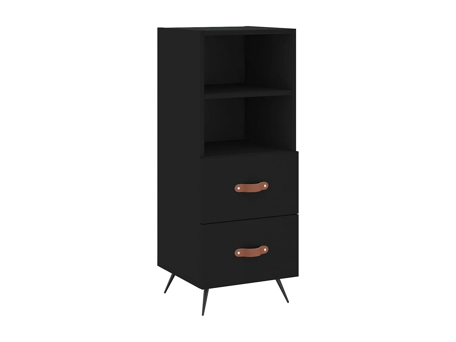 Buffet haut Noir 34,5x34x180 cm Bois d'ingénierie