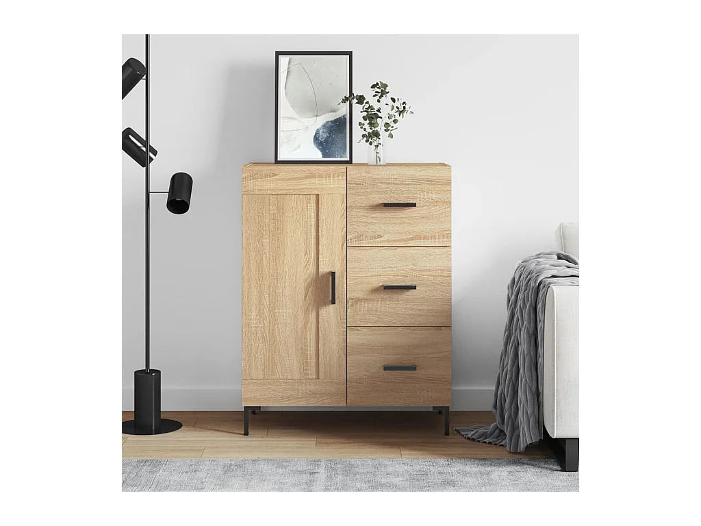 Buffet chêne sonoma 69,5x34x90 cm bois d'ingénierie
