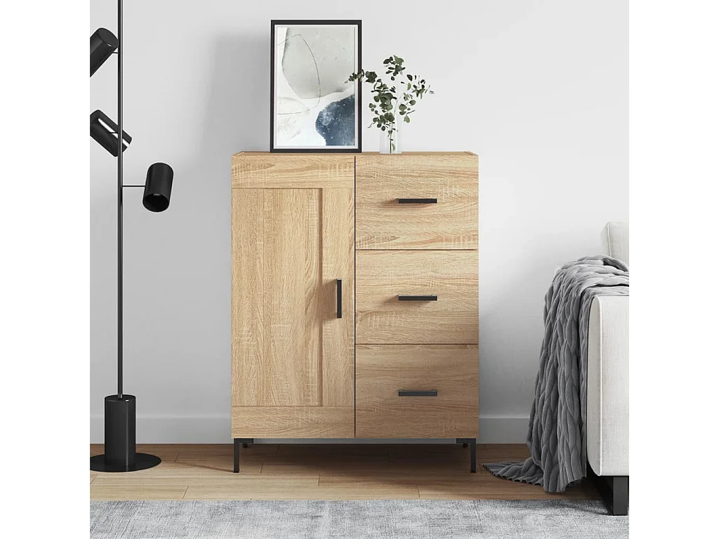 Buffet chêne sonoma 69,5x34x90 cm bois d'ingénierie