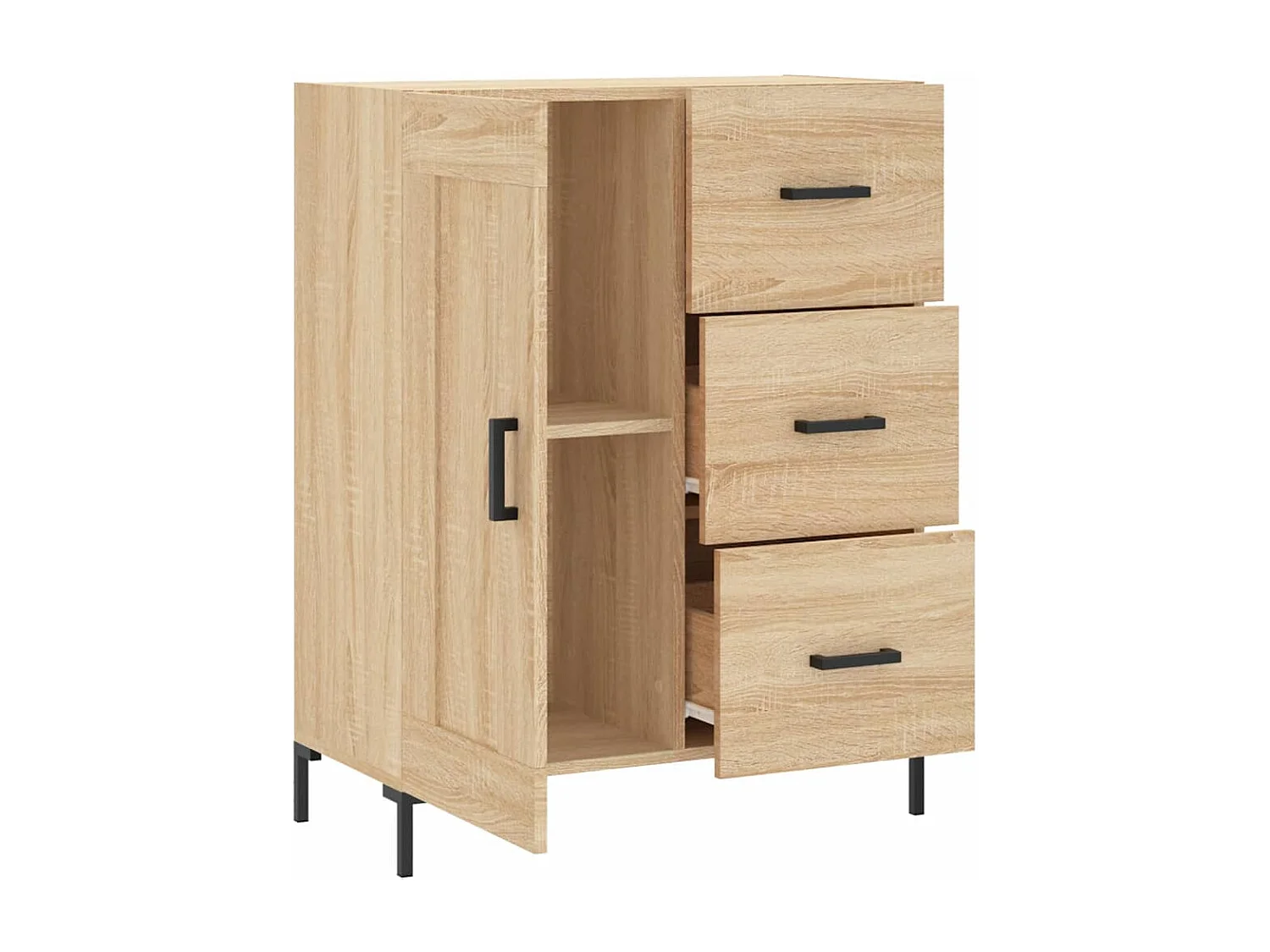 Buffet chêne sonoma 69,5x34x90 cm bois d'ingénierie