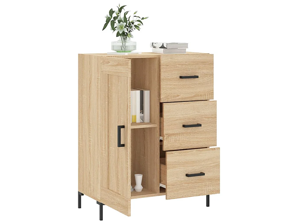 Credenza Rovere Sonoma 69,5x34x90 cm in Legno Multistrato