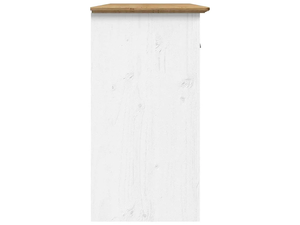 Sideboard BODO Weiß und Braun 115,5x44x80 cm Massivholz Kiefer