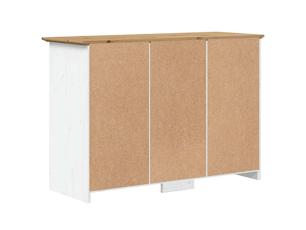 Sideboard BODO Weiß und Braun 115,5x44x80 cm Massivholz Kiefer
