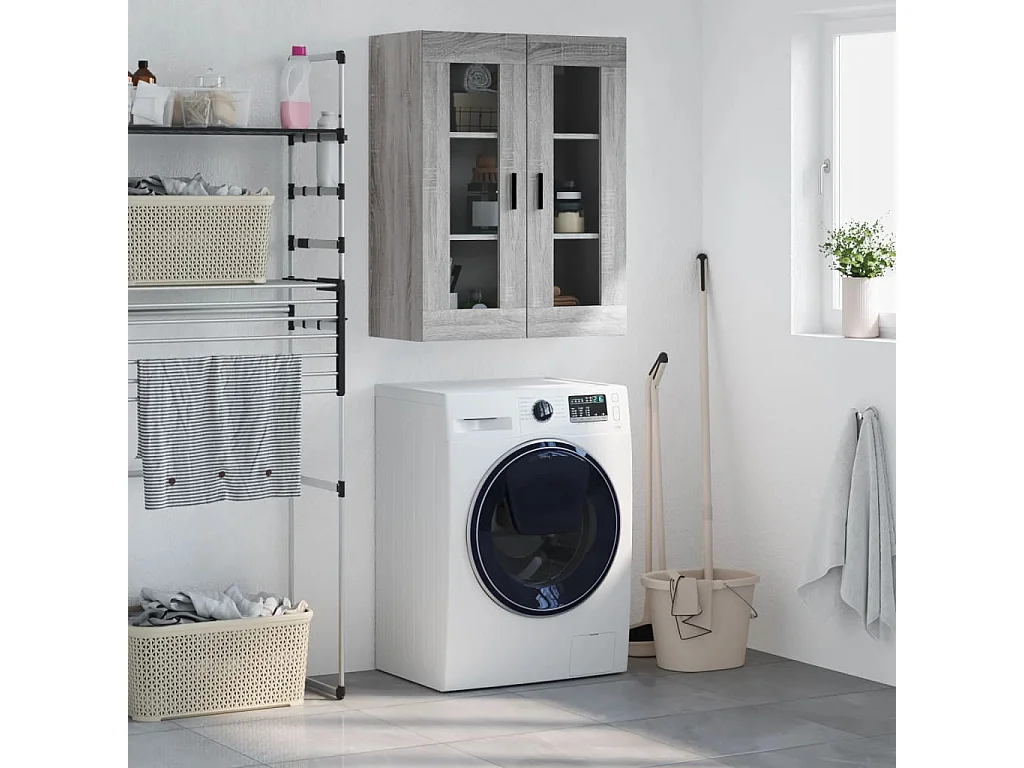 Mobile a Parete Grigio Sonoma 69,5x34x90 cm
