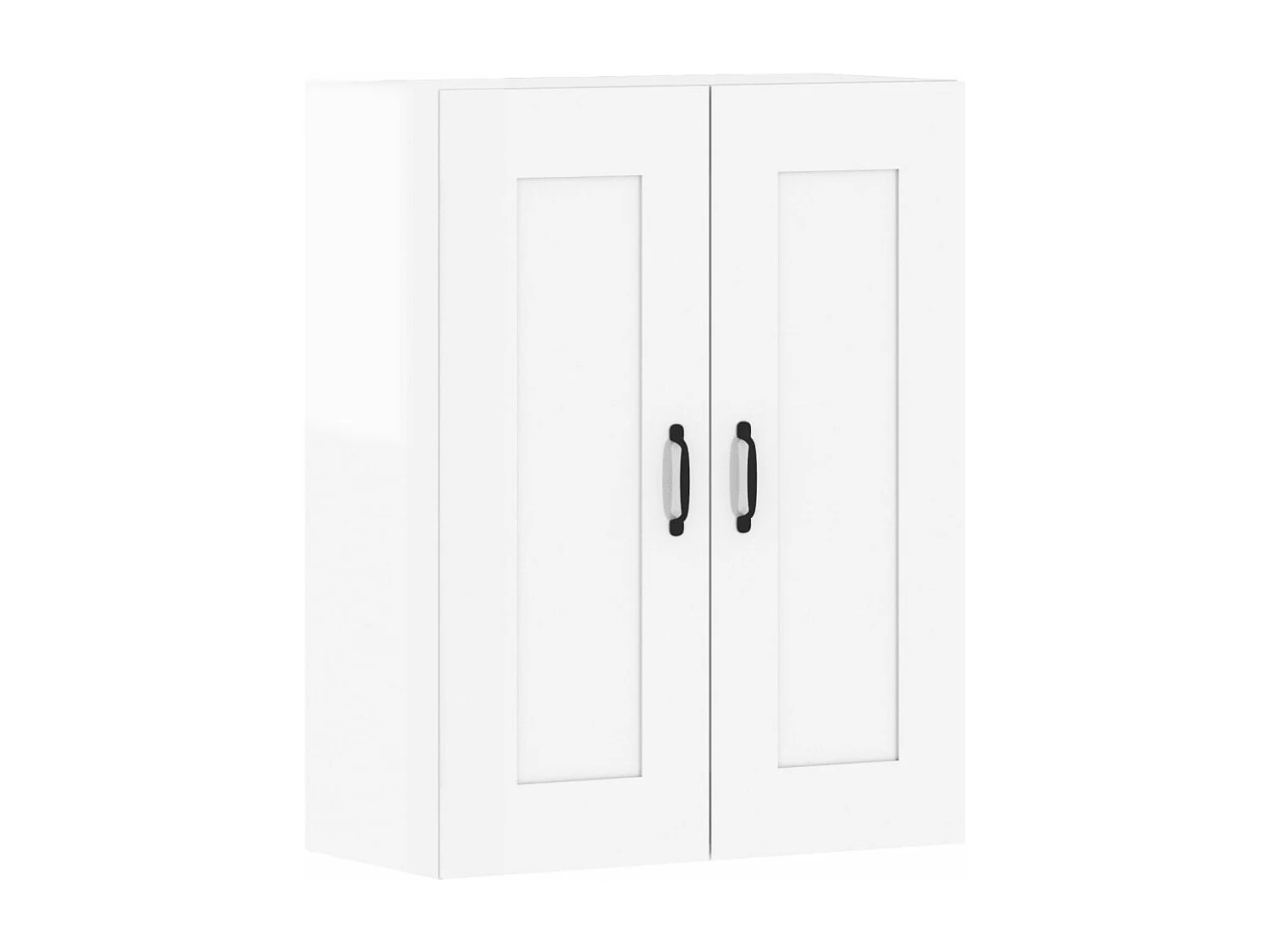 Armoires murales 2 pcs blanc brillant bois d'ingénierie