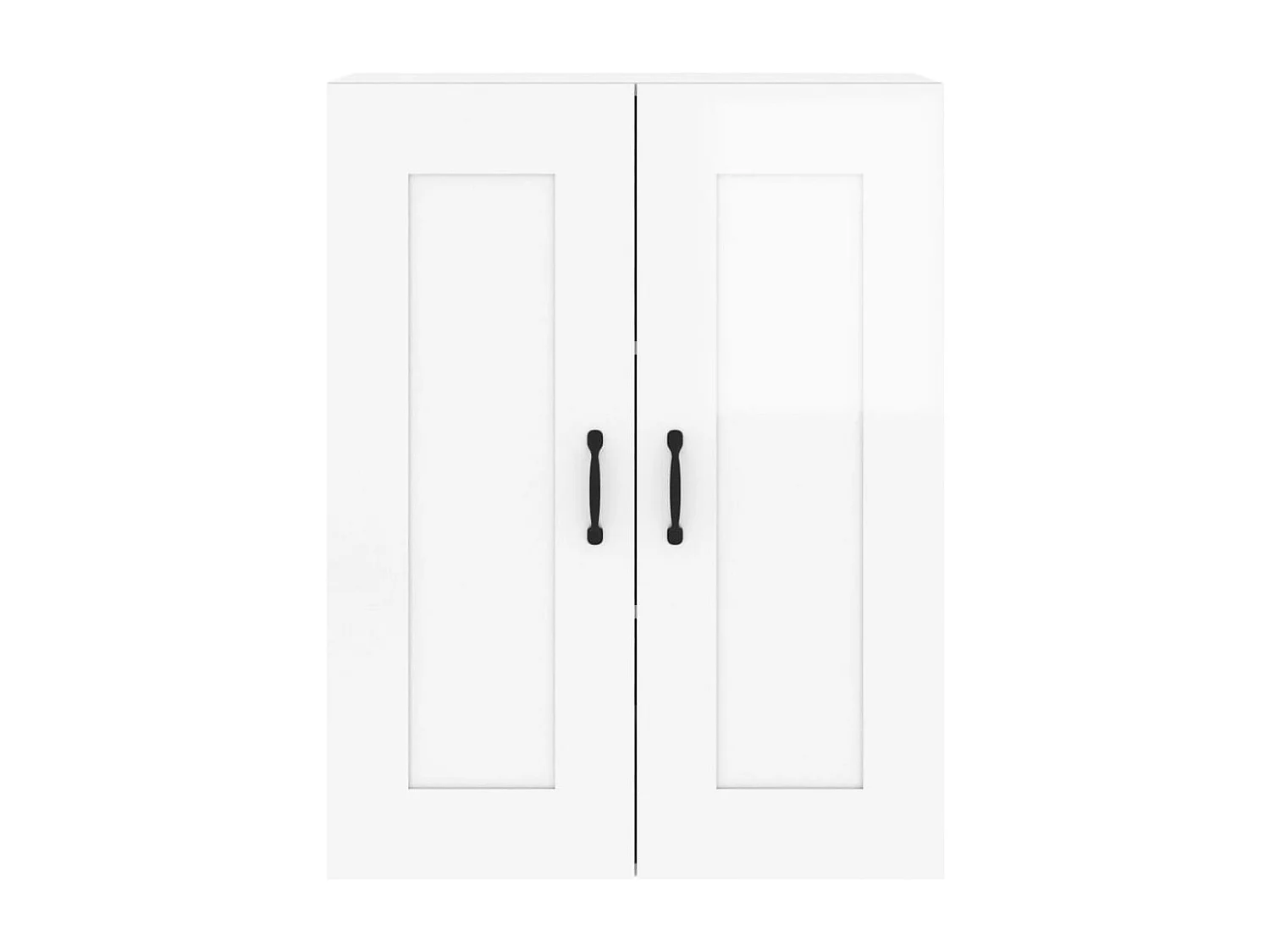 Armoires murales 2 pcs blanc brillant bois d'ingénierie