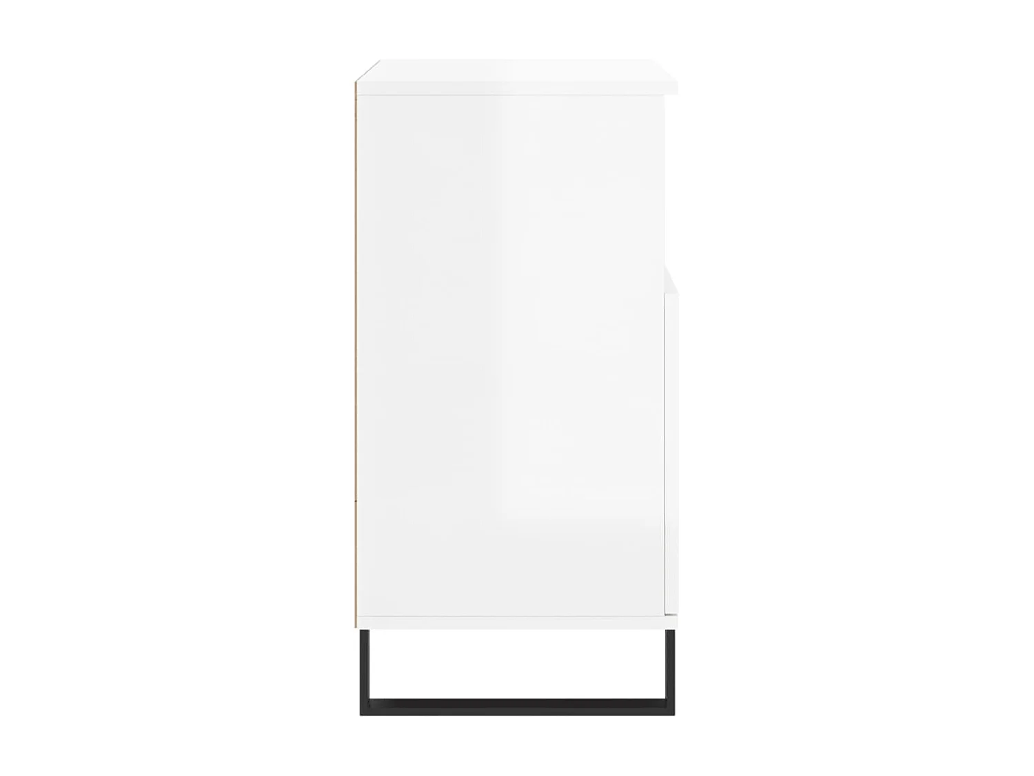 Credenze 2 pz Bianco Lucido in Legno Multistrato