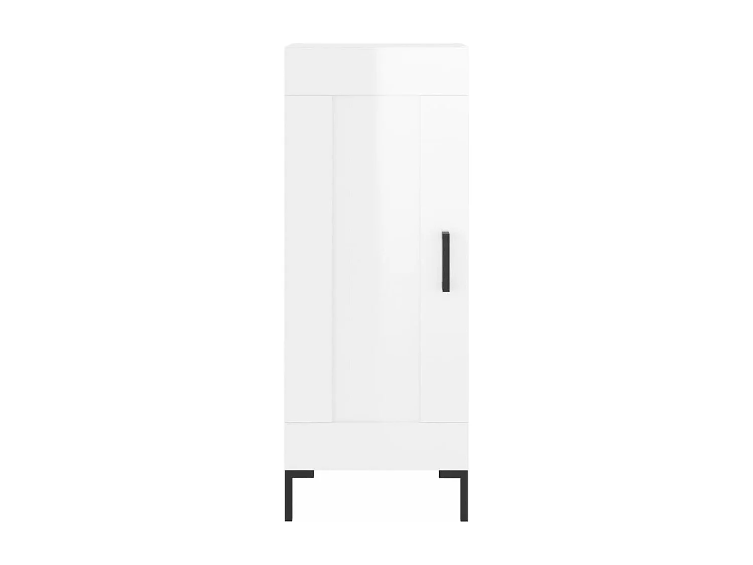 Buffet Blanc brillant 34,5x34x90 cm Bois d'ingénierie