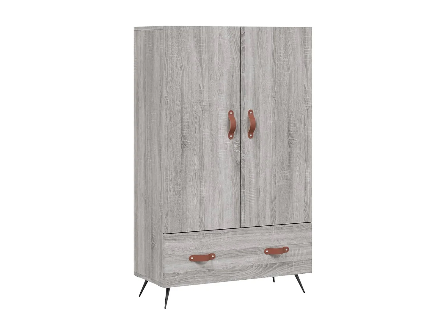 Hoge kast 69,5x31x115 cm bewerkt hout grijs sonoma eikenkleurig