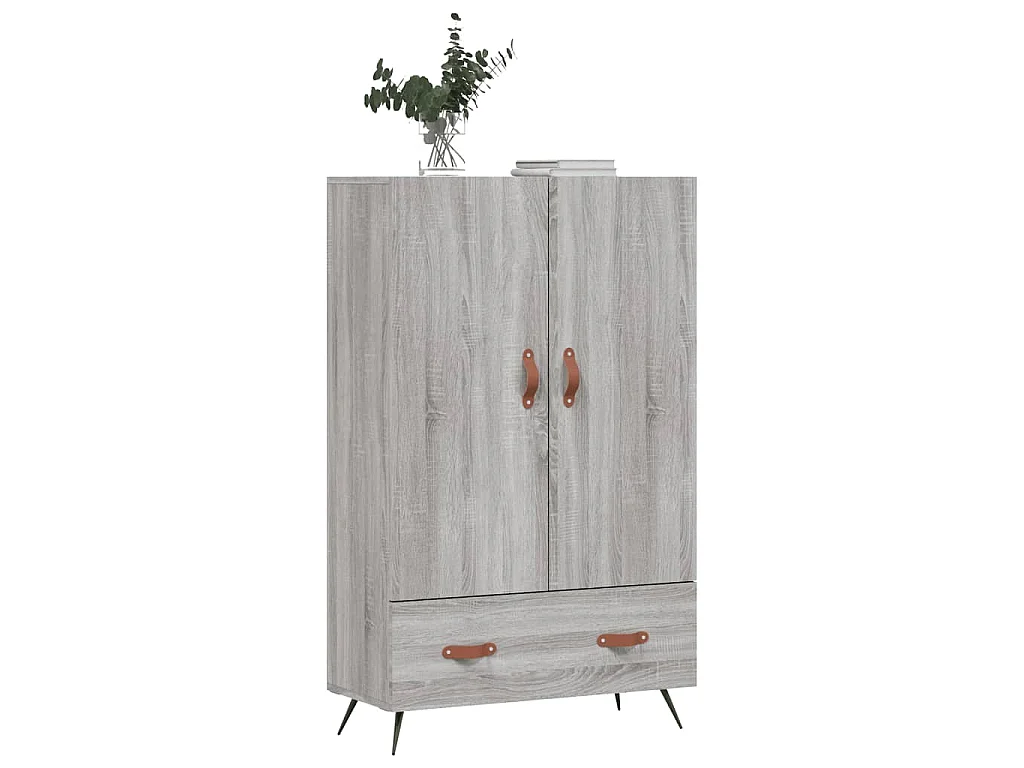 Hoge kast 69,5x31x115 cm bewerkt hout grijs sonoma eikenkleurig