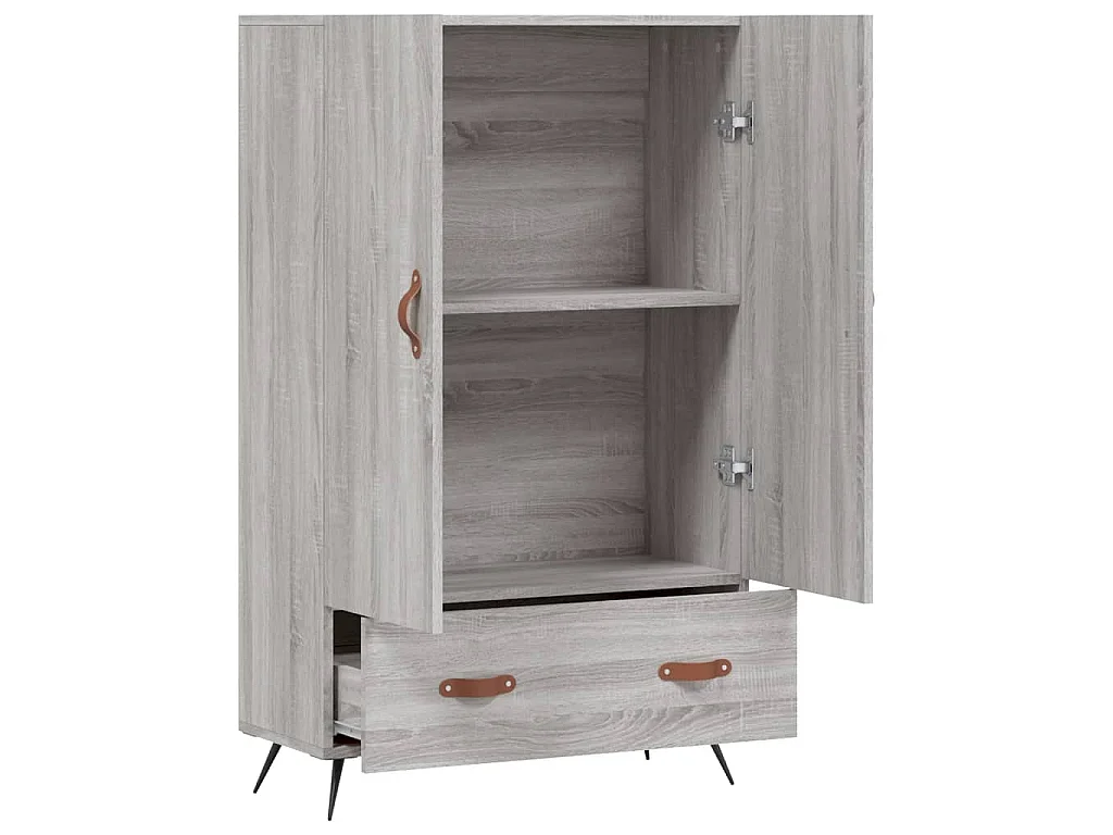 Hoge kast 69,5x31x115 cm bewerkt hout grijs sonoma eikenkleurig