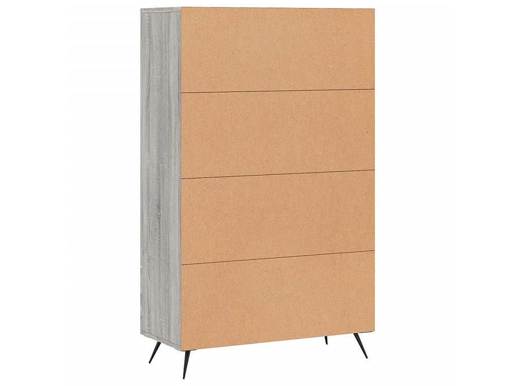 Hoge kast 69,5x31x115 cm bewerkt hout grijs sonoma eikenkleurig
